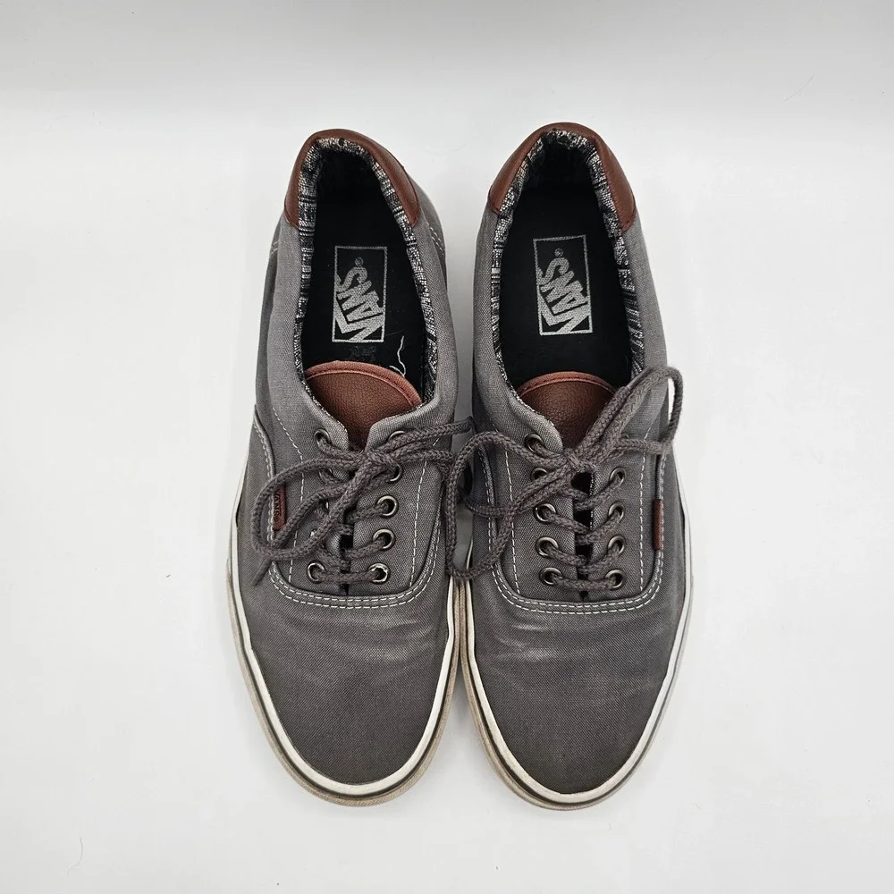 Vans Shoes‎ Mens Size 10.5 Gray Canvas Low Top Casual Skate Sneakers 721278